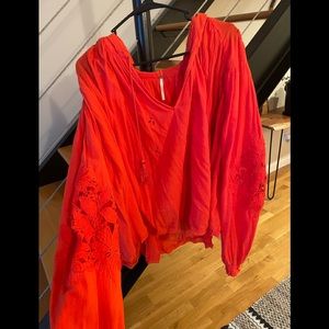 Free People Hooded Blouse